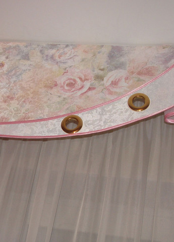 Жорсткий ламбрекен Стайл Троянди 250см рожевий (45ж) Firanka Style (336964122)