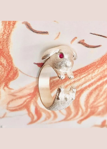 Кольцо для нежной девушки колечко в виде заяца с красными глазами регулируемый Fashion Jewelry (285780987)