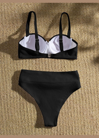 Комбінований літній жіночий купальник роздільний 7716 l чорний роздільний Fashion