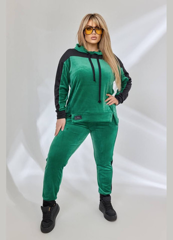 Женский велюровый костюм цвет зеленый р.50/52 451607 New Trend (282926495)