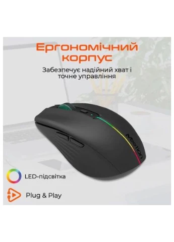 Мишка BTM002 Wireless/Bluetooth Black (MT-BTM002-A) MEETION (396692921)