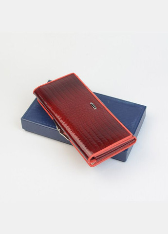 Красный женский кожаный лаковый классический кошелек на кнопке No Brand (333300285)