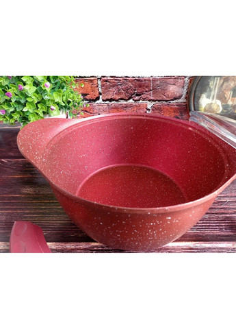 Каструля зі скляною кришкою 3120-24-red 24 см 4.5 л OMS (349221607)