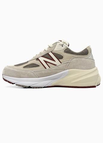 Бежевые демисезонные кроссовки мужские и женские new balance 990v6 loro piana beige white | нью беланс 990v6 бежевые No Brand