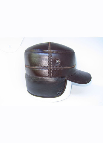 Чоловіча зимова шапка з натуральної шкіри коричньова на натуральному хутрі DAVANI 00488 No Brand кепка немка (315702929)