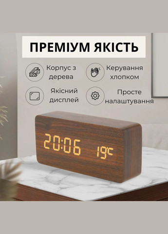 Настільний годинник будильник електронний Supretto (301426427)