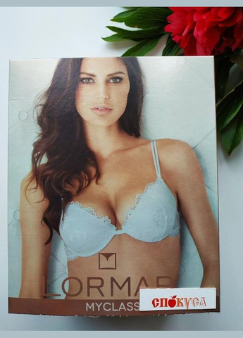 Белый бюстгальтер кружевной с пуш-апп myclass лормар Lormar полиамид