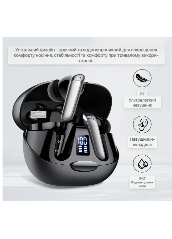 Наушники-переводчик AI Puqo RV68 с Bluetooth 5.3, перевод в реальном времени на 164 языка, шумоподавление до 48 часов, черные No Brand (378600427)