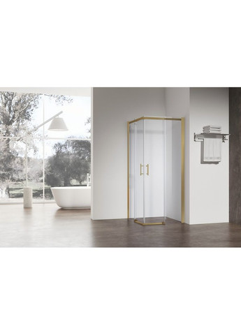Душова кабіна без піддону SR SC03-90x90x200-TR-12 прозоре скло Easy Clean 6мм, матове золото (KR5358) KOER (330027324)
