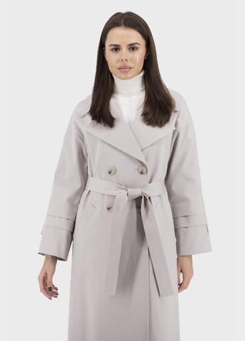 Женский плащ Kent (светлосерый, ), 31719 на пуговицах демисезон (331885600)