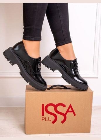 Черные лаковые туфли со шнуровкой ISSA PLUS