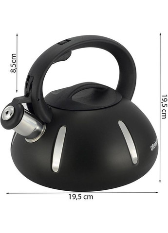 Чайник Happy Kettle 2л из нержавеющей стали со свистком, черный матовый Ofenbach (372172235)