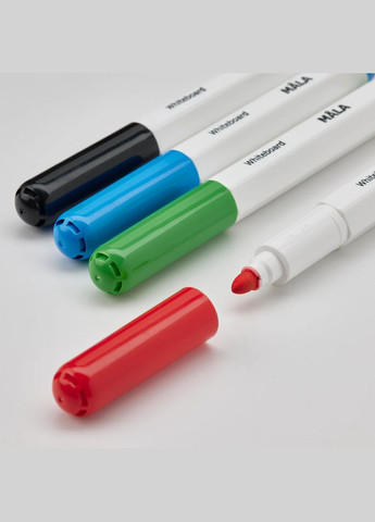 Маркери для білої дошки з ручкою/губкою ІКЕА MALA різні кольори (50456592) IKEA (268024346)