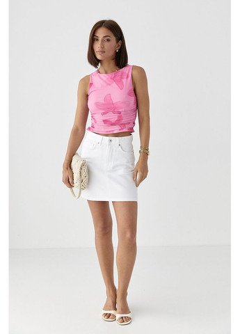 Сетчатая майка с цветочным принтом Lurex — 370379919