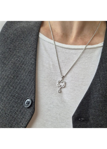 Срібна підвіска кулон Два Серця в Каменях з підвіскою срібло 925 проби Родоване 699п 2.06г No Brand (316649602)