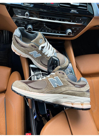 КРОССОВКИ ЖЕНСКИЕ NEW BALANCE 2002R OLIVE SUEDE НЬЮ БЕЛАНС 2002R No Brand бежевые демисезоны (368858245)
