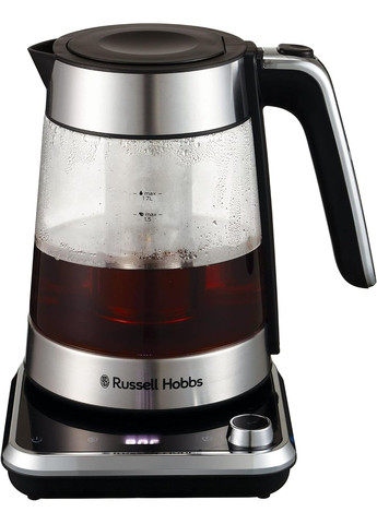 Електрочайник Attentiv Kettle, 1.7л, Strix, скло, база зі сховищем для шнура, сірий Russell Hobbs (315004593)