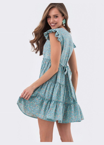 Бірюзова бірюзова сукня-трапеція в квітковий принт Dressa