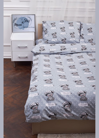 Комплект постільної білизни сімейний 160х220х2 наволочки 2х70х70 Бязь Gold Люкс (MS-820001385) Moon&Star Teddy Boy (285717007)