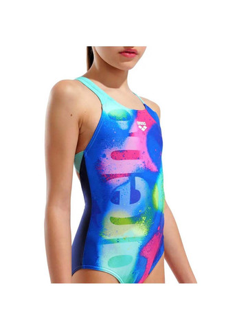 Комбінований демісезонний купальник закритий для дівчат spray paint swimsuit swim pro різнокольоровий Arena
