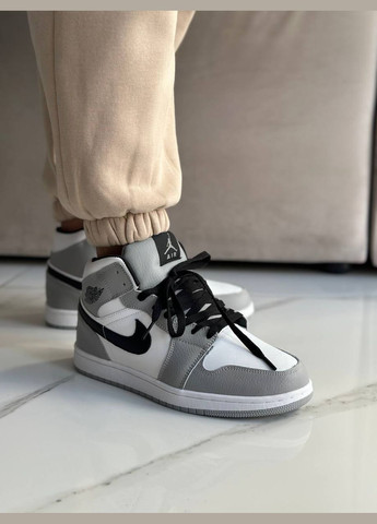 Кросівки зимові жіночі і чоловічі Nike Air Jordan 1 winter gray white fur | Найк Аір Джордан 1 сірі білі з хутром No Brand сірі зими (308072595)