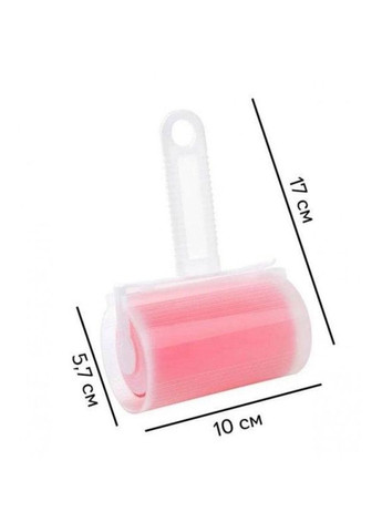 Багаторазовий липкий ролик для чистки одягу, силіконовий валик для видалення шерсті тварин із одягу та меблів Рожевий No Brand (306554996)