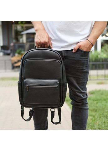 Шкіряний чоловічий рюкзак класичний чорний з натуральної шкіри якісний 68932 Tiding Bag (352261258)