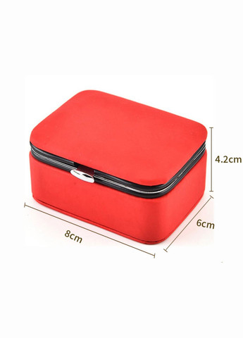 Яркий компактный ящик для украшений с мягкой подкладкой и прочным металлическим замочком Красный No Brand (326970320)