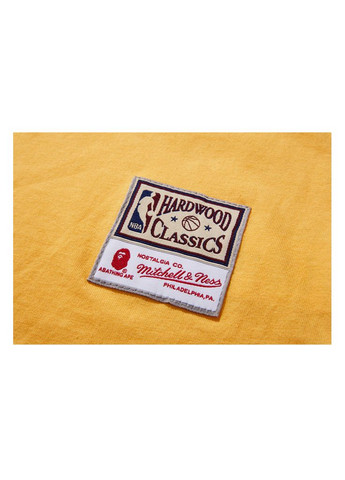 Жовта футболка жовта Bape A Bathing Ape x Mitchell & Ness Lakers Yellow Tee Mens