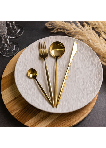 Набір столових приборів 24 предмети набір ложок виделок і ножів на 6 персон Золотистий HP-20-43 Yiwu (369142733)
