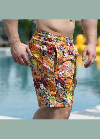 Чоловічі шорти для плавання помаранчеві з принтом No Brand (346085303)