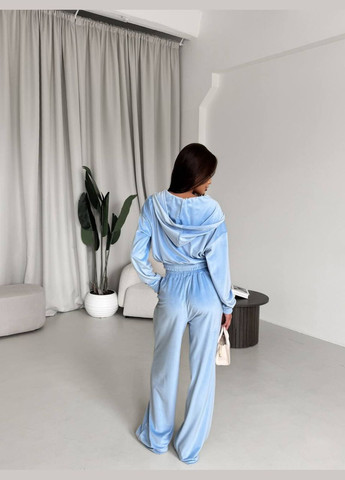 Блакитний демісезонний жіночий комплект з велюру Avanti