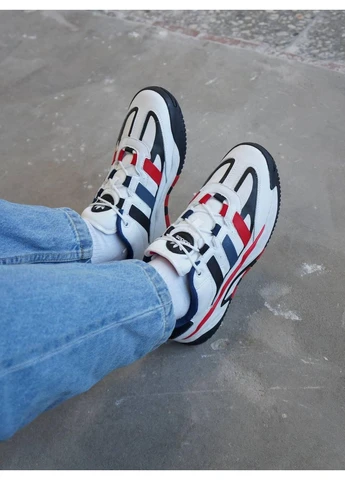 Белые демисезонные кроссовки мужские adidas niteball black white red адидас найтбол белые No Brand