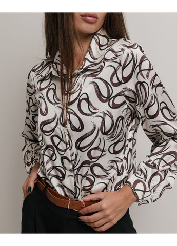 Світло-коричнева блуза молочно-коричневий Modalinda