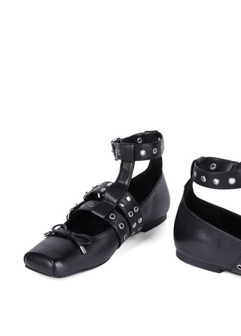 Жіночі жіночі балетки 23009-13-01 чорний шкіра MIRATON | чорні (368754209)