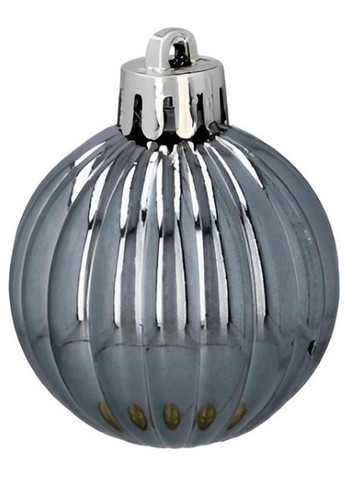 Ялинкові пластикові кульки Chomik 16 шт сріблясті та білі для новорічного декору прикраси для ялинки ProDobro (367267002)