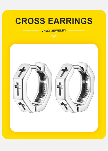 Серьги-кольца Vnox Gothic для мужчин и женщин из нержавеющей стали [EH-700S02] VNOX Viking (338624657)