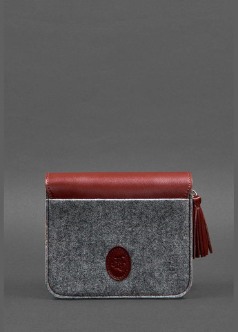 Фетрова жіноча бохо-сумка Лілу з шкіряними бордовими вставками (A-026354) BlankNote кросс-боди (327874175)
