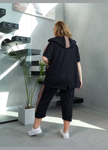 Жіночий костюм-двійка бриджами колір м'ята-чорний New Trend (304990373)