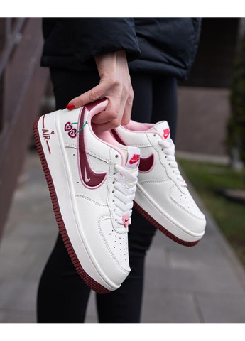 КРОСІВКИ ЖІНОЧІ NIKE AIR FORCE 1 LOW VALENTINES DAY НАЙК АІР ФОРС 1 ПРЕМІУМ No Brand білі демісезони (368887945)
