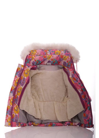 Рожевий зимній комбінезон на синтепоні для дівчинки класика галактика рожева 86 см (28133) BABYKROHA