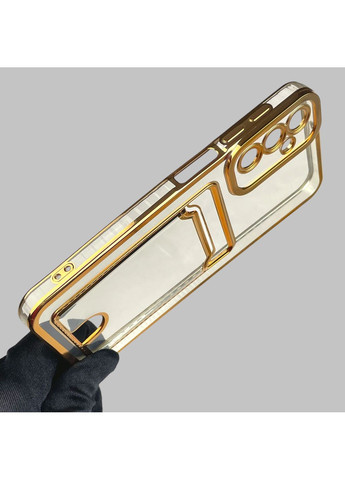 Чехол для Galaxy A24 (SM-A245F) с золотой окантовкой с карманом для карт на самсунг а24 золотой Samsung (366022148)