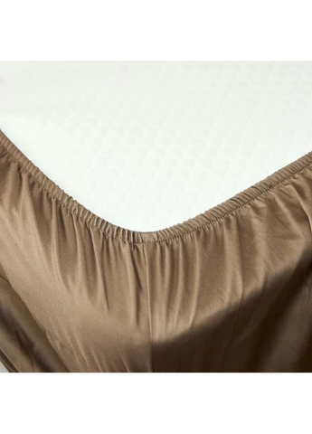 Простыня на резинке Сатин Premium 100х200х10 см (MS-850004146) Moon&Star Brown (386587617)