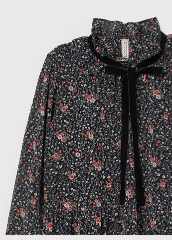 Чорна кежуал плаття, сукня H&M з квітковим принтом