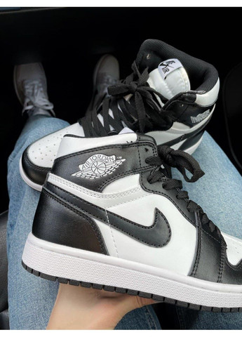 КРОСІВКИ ЖІНОЧІ NIKE AIR JORDAN 1 RETRO MID BLACK WHITE НАЙК АІР ДЖОРДАН No Brand чорні демісезони (368862145)