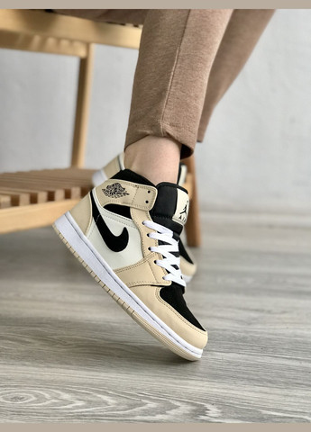 Кросівки жіночі і чоловічі Nike Air Jordan Retro 1 beige | Найк Аір Джордан Ретро 1 бежеві No Brand бежеві всесезони (307288667)