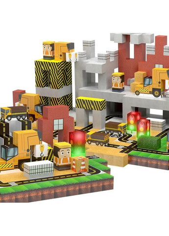 Магнитный конструктор 138 блоков со светящимися кубиками Стройка века Minecraft (351586037)