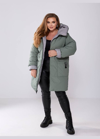 Зелена зимня двостороння зимова куртка KVAN
