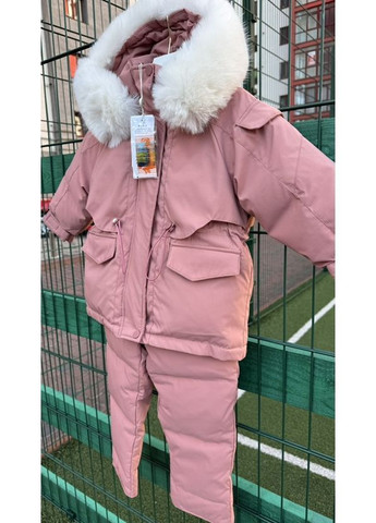 Темно-рожевий зимовий дитячий зимовий комплект для дівчинки брючний BabyStyle