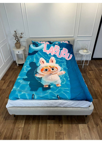 Постільна білизна 3D полуторна з мікросатину Лабубу №7 31369 150х215 см 50х70 см FlexDress (366574427)